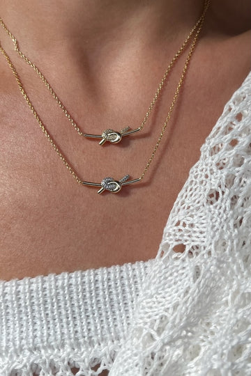 LOVE KNOT NECKLACE- 14K GOLD VERMEIL